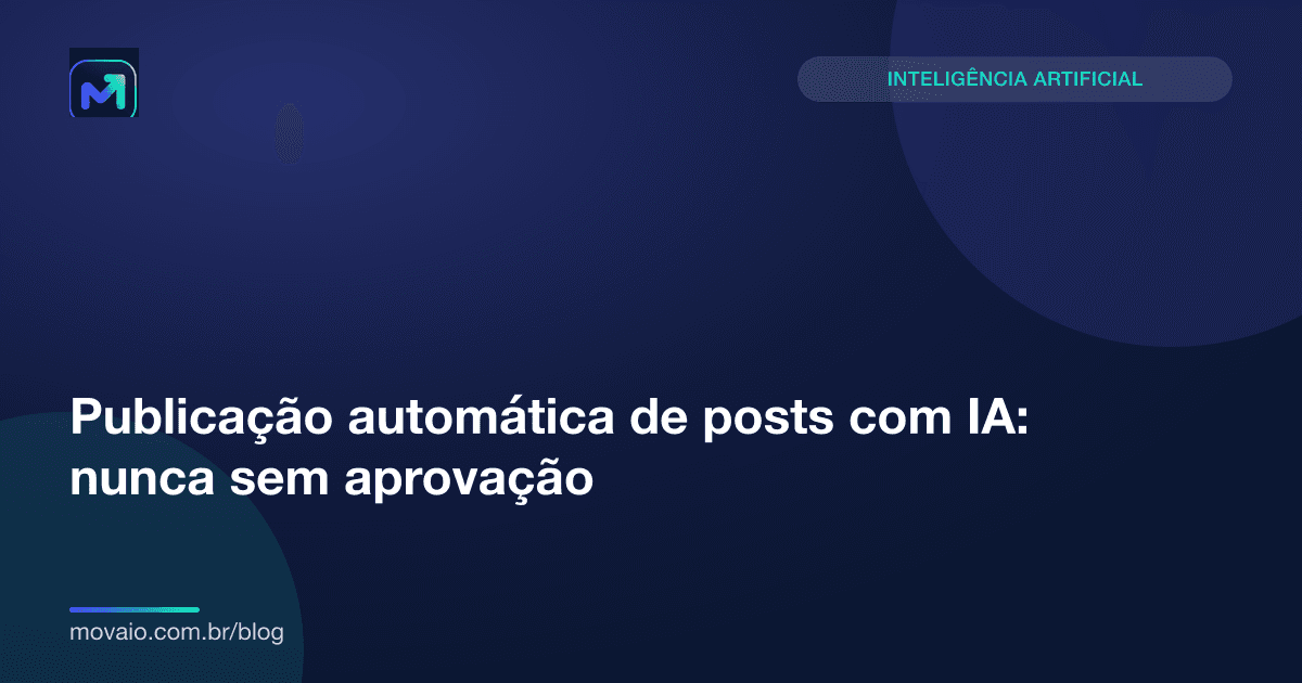 Capa do artigo: Publicação automática de posts com IA: nunca sem aprovação